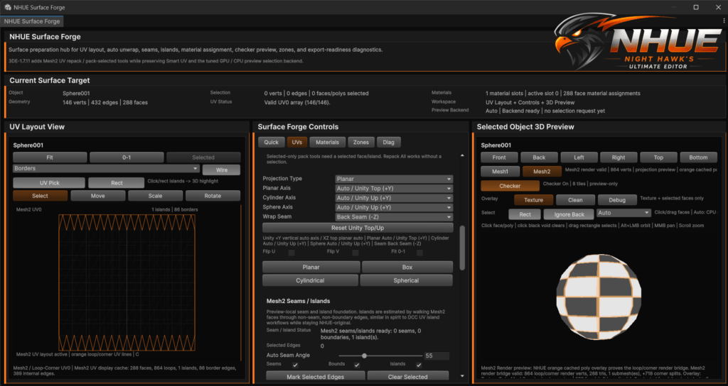 NHUE Surface Forge UV and surface tools