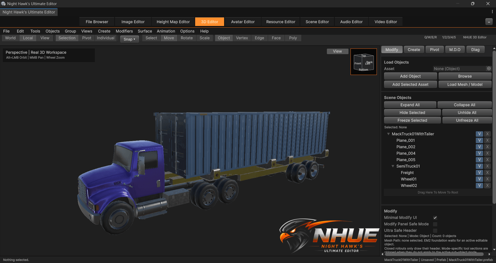 NHUE 3D Editor diesel truck screenshot
