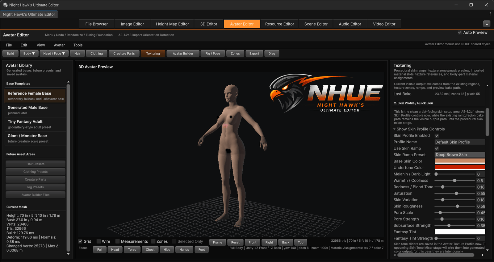 NHUE Avatar Editor screenshot