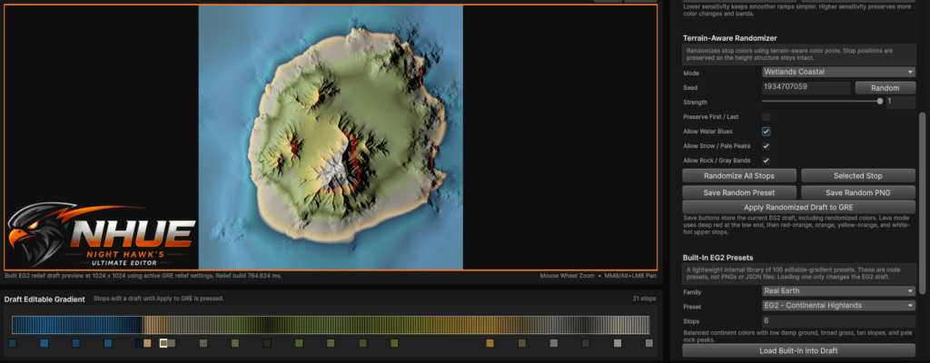 Terrain-Aware Randomizer inside Editable Gradient 2