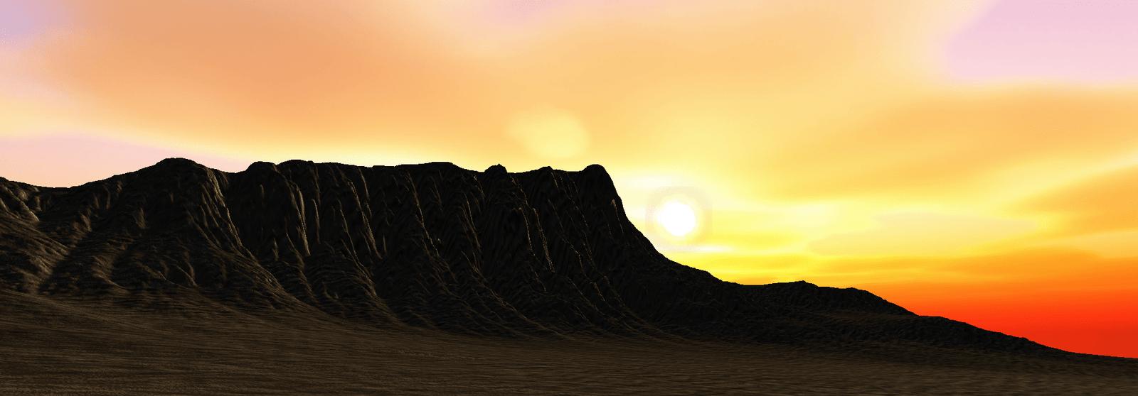 NHUE Final Terrain Package desert terrain preview at sunset