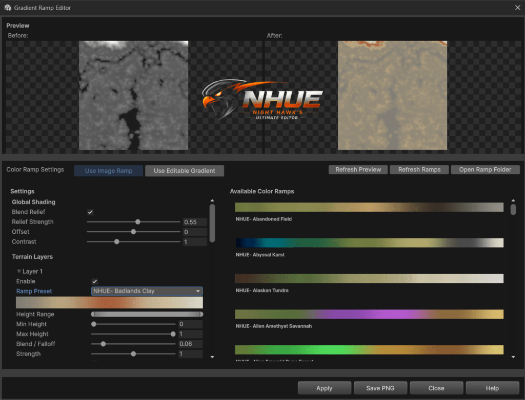 Old NHUE Gradient Ramp Editor window