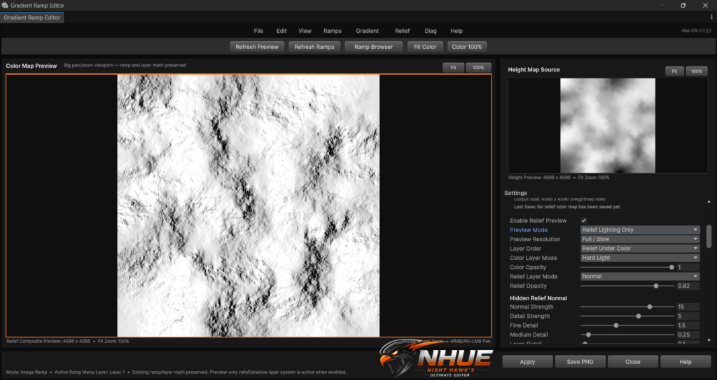 NHUE Gradient Ramp Editor relief composite mode
