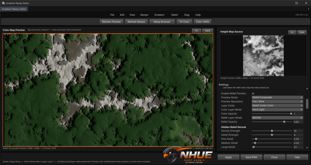 NHUE Gradient Ramp Editor main colormap preview