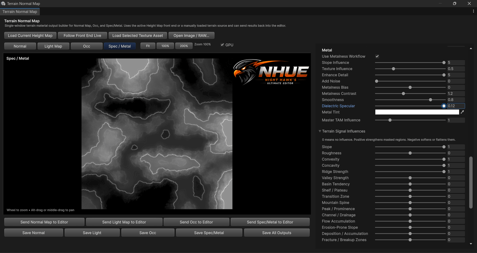 NHUE Terrain Normal Light Map Editor screenshot